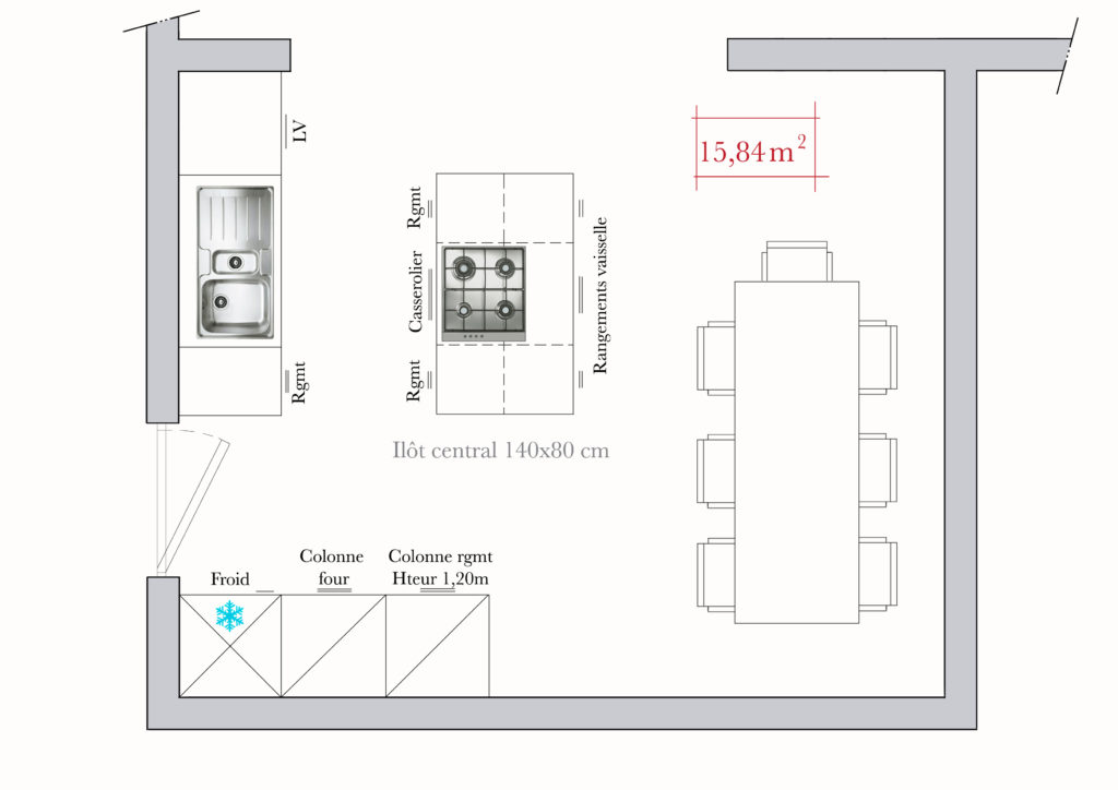 visualiser cuisine 15m2