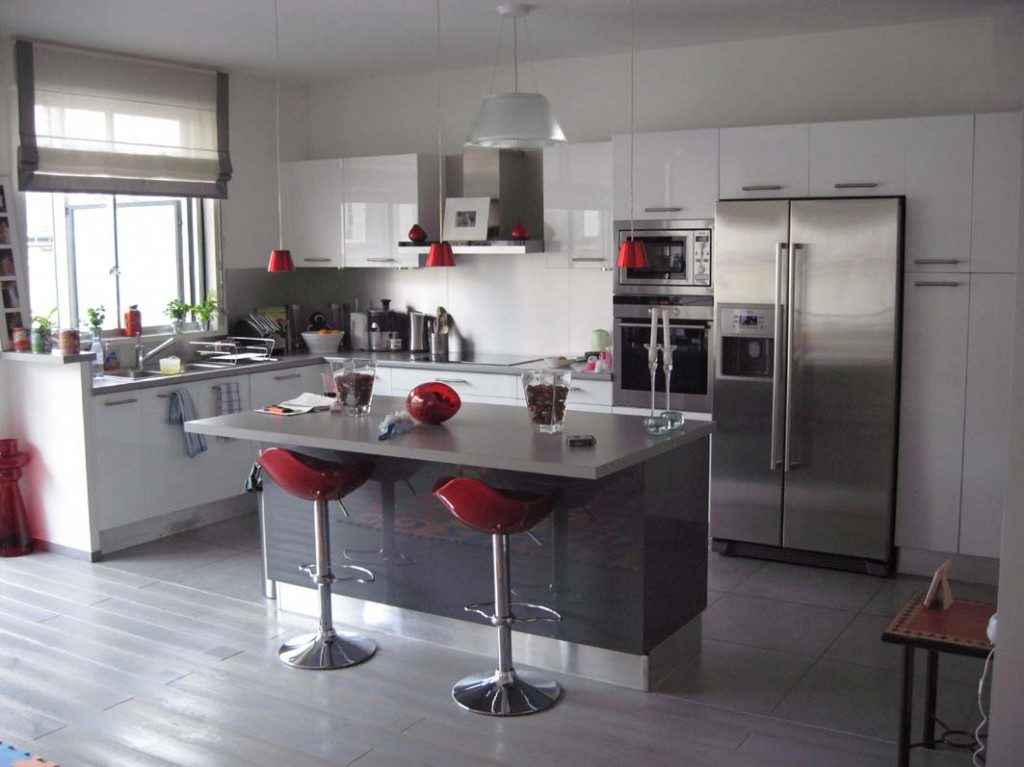 superbe cuisine gris et blanc